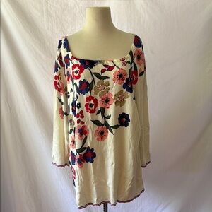 Talbots Woman Cream Floral 3/4 Sleeve Sweater Size 3X NEW